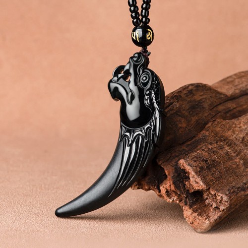 Black Jade Chinese Zodiac Dragon Tooth Protection Pendant Black Jade Chinese Zodiac Dragon Tooth Protection Pendant