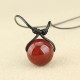 Red Agate Bead Confidence Leather Necklace Red Agate Bead Confidence Leather Necklace