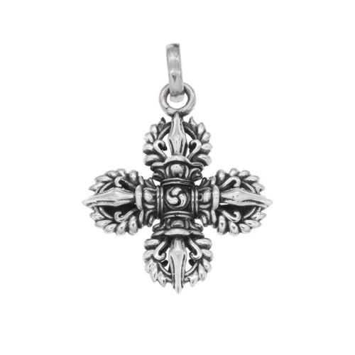 925 Silver Double Dorje Vajra Necklace Pendant 925 Silver Double Dorje Vajra Necklace Pendant