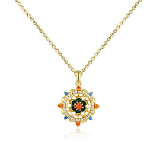 925 Sterling Silver Lotus Flower Zircon Necklace 925 Sterling Silver Lotus Flower Zircon Necklace