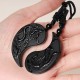 Black Obsidian Yin Yang Dragon Necklace Pendant Black Obsidian Yin Yang Dragon Necklace Pendant