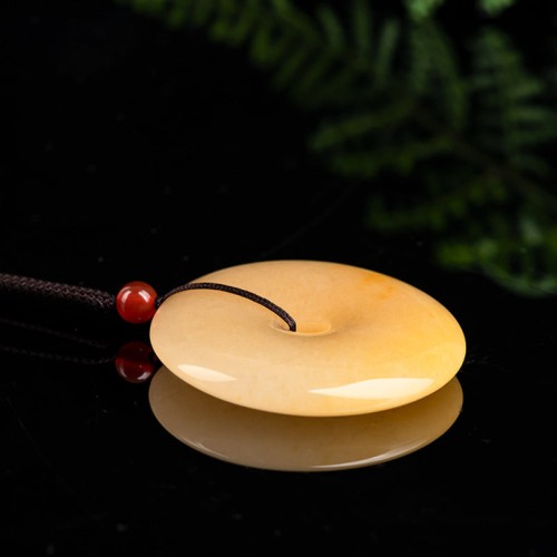 Golden Silk Jade Peace Wealth Necklace Pendant Golden Silk Jade Peace Wealth Necklace Pendant