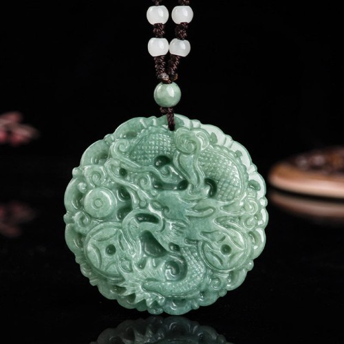 Chinese Zodiac Dragon Jade Fortune Necklace