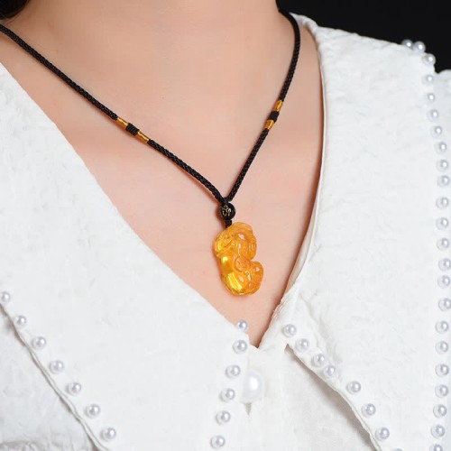 FengShui Citrine PiXiu Wealth Necklace