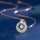 Hetian Jade Four Leaf Clover Zircon Pendant Gift Box Hetian Jade Four Leaf Clover Zircon Pendant Gift Box