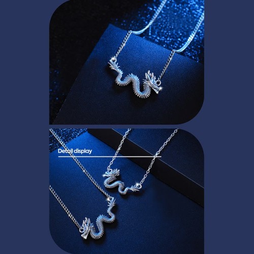 925 Sterling Silver Dragon Protection Necklace 925 Sterling Silver Dragon Protection Necklace