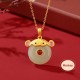 925 Sterling Silver Dragon Year Jade Protection Necklace Pendant 925 Sterling Silver Dragon Year Jade Protection Necklace Pendant