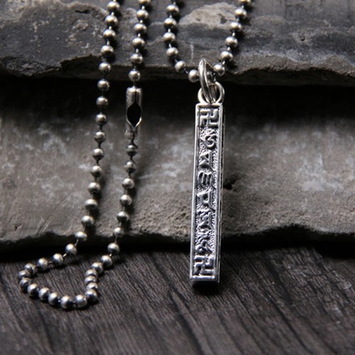 Sterling Silver Om Mani Padme Hum Buddha Necklace Sterling Silver Om Mani Padme Hum Buddha Necklace