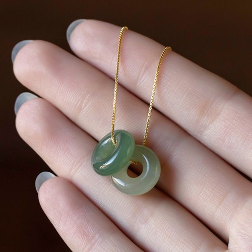 Round Jade Peace Buckle Luck Necklace Pendant Round Jade Peace Buckle Luck Necklace Pendant