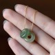 Round Jade Peace Buckle Luck Necklace Pendant Round Jade Peace Buckle Luck Necklace Pendant