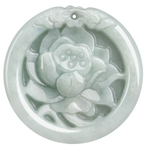 Jade Lotus Carved Prosperity Necklace Pendant Jade Lotus Carved Prosperity Necklace Pendant