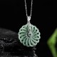 Round Jade Peace Abundance Necklace Pendant