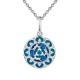 Sterling Silver Turquoise Three Rabbits Balance Necklace Pendant
