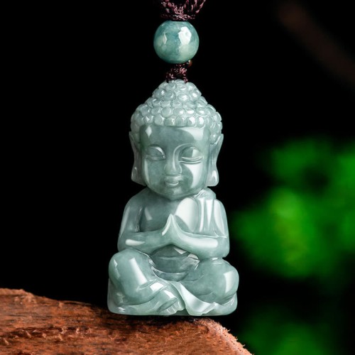 Jade Meditation Buddha Amulet Serenity Necklace