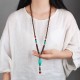Wenge Wood Turquoise Stone Calm Necklace Pendant