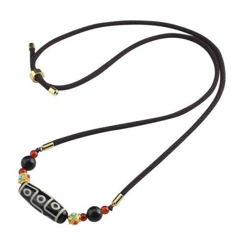 Tibetan Nine-Eye Dzi Bead Protection Necklace