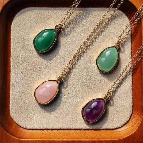 Green Aventurine Amethyst Rose Quartz Necklace