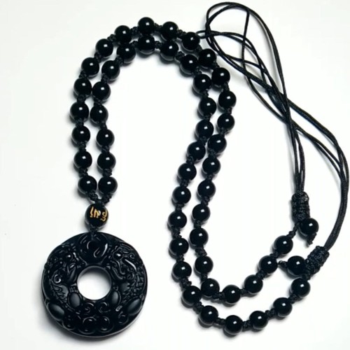 Pixiu Obsidian Wealth Necklace Pendant Pixiu Obsidian Wealth Necklace Pendant