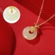 Sterling Silver Hetian Jade Carnation Flower Prosperity Necklace Sterling Silver Hetian Jade Carnation Flower Prosperity Necklace