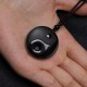 Black Obsidian Taoism Yin Yang Carved Necklace Black Obsidian Taoism Yin Yang Carved Necklace