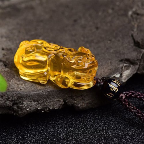 FengShui Citrine PiXiu Wealth Necklace