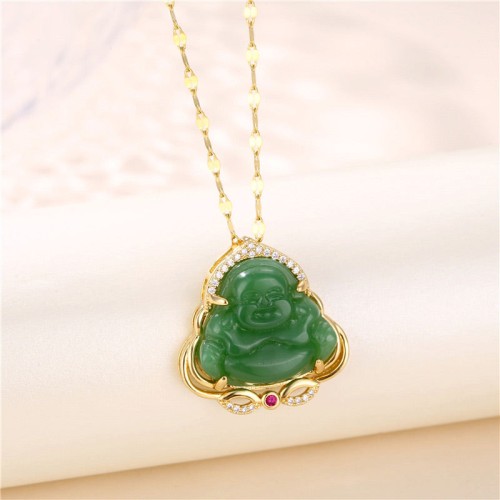 Natural Laughing Buddha Peace Necklace Natural Laughing Buddha Peace Necklace