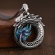 999 Sterling Silver Year of the Dragon Peace Buckle Necklace