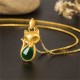 Green Chalcedony Fox Courage Necklace Pendant Green Chalcedony Fox Courage Necklace Pendant
