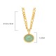 Oval Turquoise Strength Titanium Steel Pendant