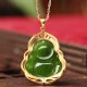 925 Sterling Silver Jade Laughing Buddha Necklace