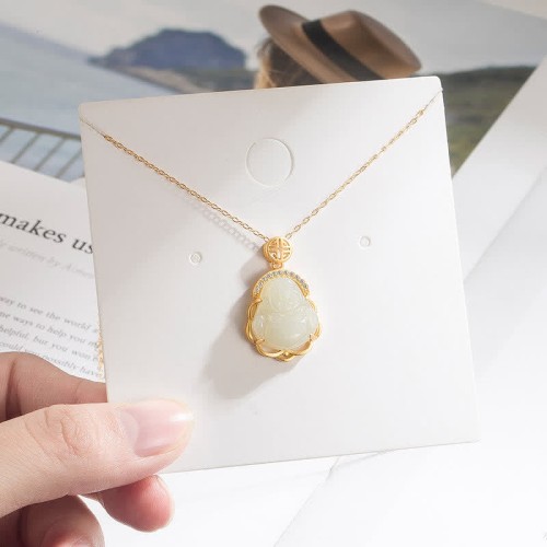 925 Sterling Silver Jade Protection Necklace 925 Sterling Silver Jade Protection Necklace