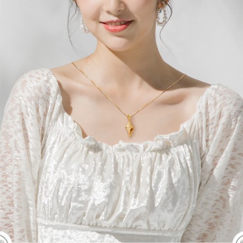 Sterling Silver Shankha Conch Shell Lucky Necklace Pendant Sterling Silver Shankha Conch Shell Lucky Necklace Pendant