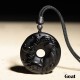 Black Obsidian Peace Buckle Strength Necklace Pendant Black Obsidian Peace Buckle Strength Necklace Pendant