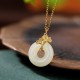925 Sterling Silver Jade Ginkgo Leaf Peace Necklace 925 Sterling Silver Jade Ginkgo Leaf Peace Necklace