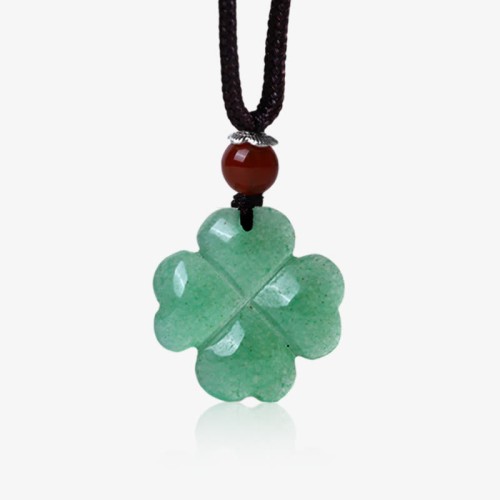 925 Sterling Silver Green Aventurine Four Leaf Clover Necklace 925 Sterling Silver Green Aventurine Four Leaf Clover Necklace