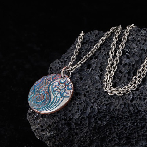 990 Sterling Silver Yin Yang Water Fire Balance Pendant