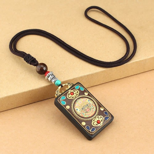 Tibet God of Wealth Ebony Peace Necklace Tibet God of Wealth Ebony Peace Necklace