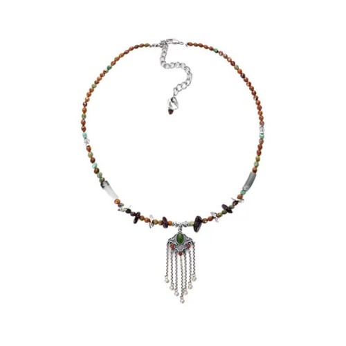 Tibetan Crystal Copper Luck Tassel Necklace Tibetan Crystal Copper Luck Tassel Necklace