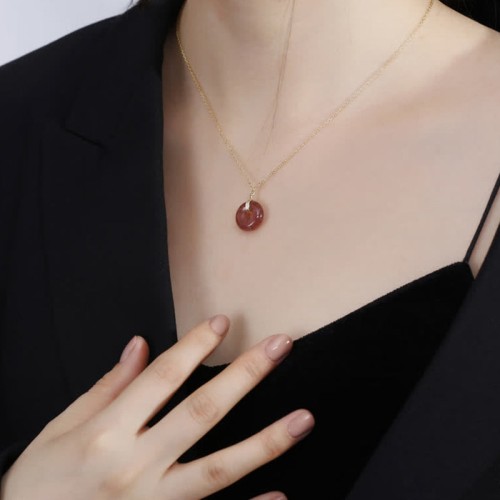 Strawberry Quartz Healing Necklace Pendant Strawberry Quartz Healing Necklace Pendant