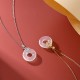 Sterling Silver Chalcedony Coin Peace Necklace Pendant Sterling Silver Chalcedony Coin Peace Necklace Pendant
