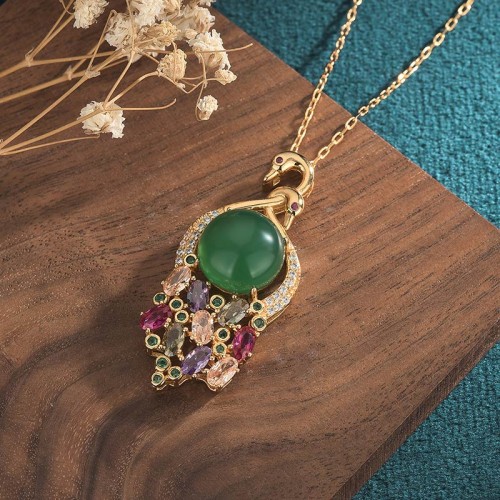 Cyan Jade Success Necklace Pendant Cyan Jade Success Necklace Pendant