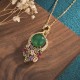 Cyan Jade Success Necklace Pendant Cyan Jade Success Necklace Pendant