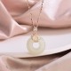 925 Silver Hetian White Jade Chalcedony Coin Necklace 925 Silver Hetian White Jade Chalcedony Coin Necklace