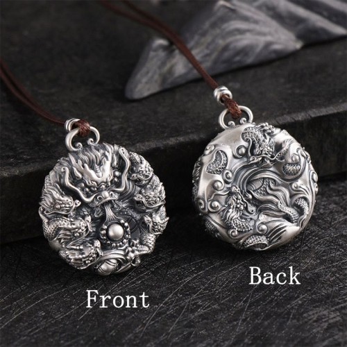 999 Sterling Silver Nine Dragons Pearl Necklace 999 Sterling Silver Nine Dragons Pearl Necklace