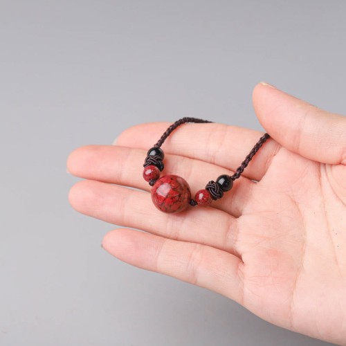 Cinnabar Stones Bead Necklace Cinnabar Stones Bead Necklace