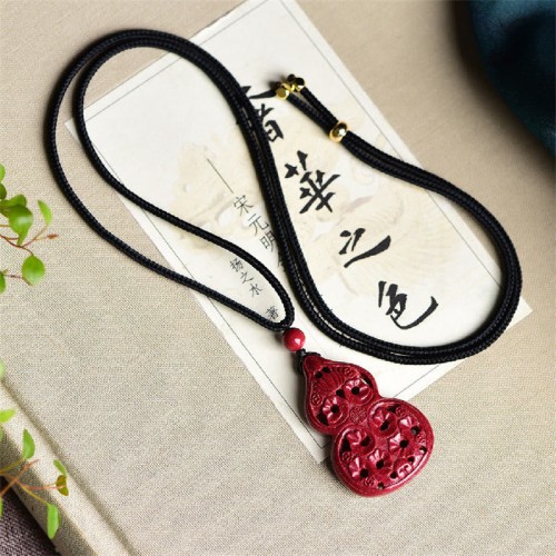 Laughing Buddha Yin Yang Cinnabar Blessing Necklace