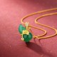 Cyan Jade Gourd Lotus Leaf Abundance Necklace Cyan Jade Gourd Lotus Leaf Abundance Necklace