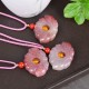 Pink Golden Silk Jade Lotus Flower Necklace Pink Golden Silk Jade Lotus Flower Necklace