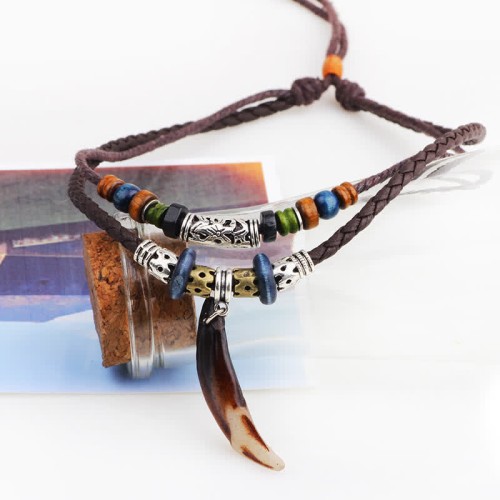 Ethnic Wolf Tooth Beads Wealth Necklace