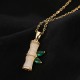 18K Gold Plated Chalcedony Bamboo Rhinestone Necklace 18K Gold Plated Chalcedony Bamboo Rhinestone Necklace